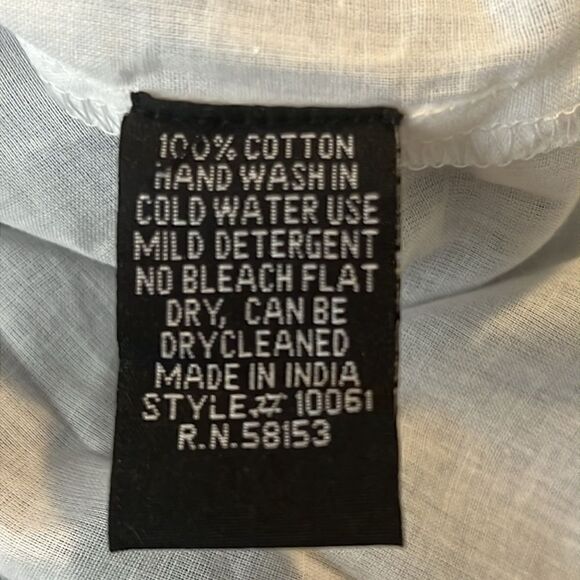 Chaudry Blue White Cotton Round Neck Cap Sleeves Dress Size M NWT - Picture 8 of 14